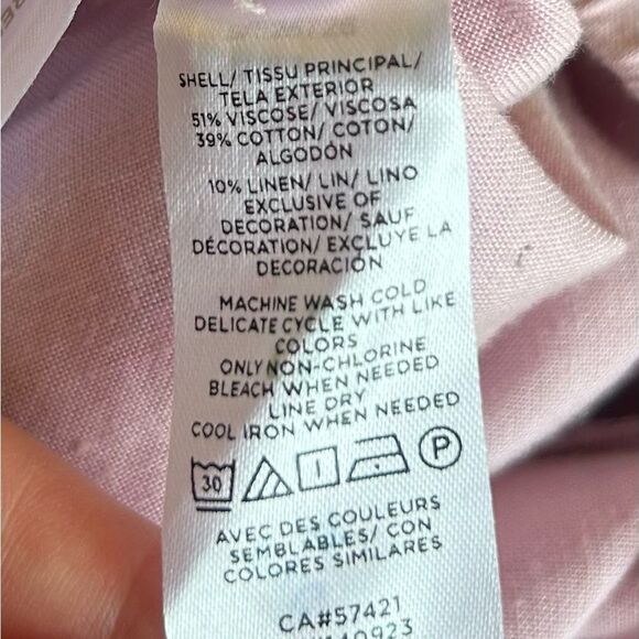 Loft Beach Light Pink Drawstring Waist Eyelet Trim Pants Size Small - Picture 7 of 9